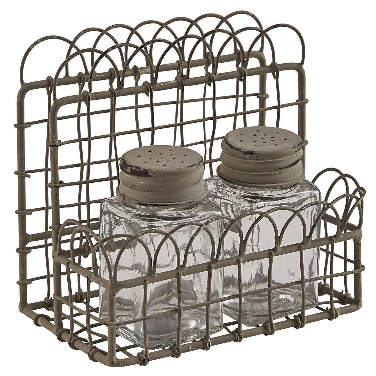 Zinc Wire Salt & Pepper Caddy - Park Designs - The Fox Decor