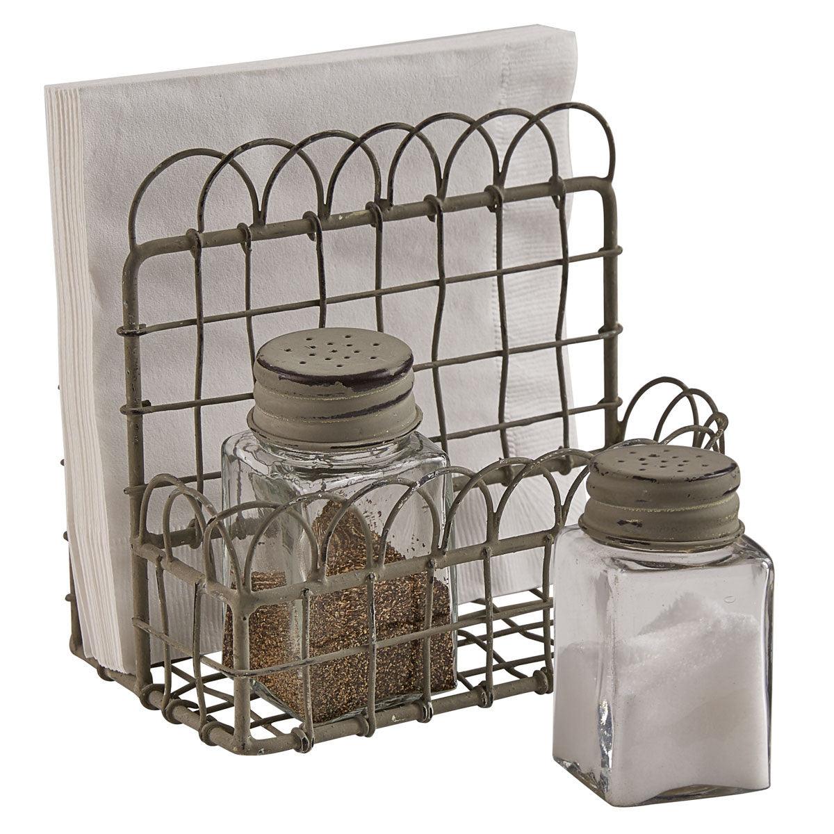 Zinc Wire Napkin and Salt & Pepper Caddy Park Designs - The Fox Decor