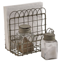 Thumbnail for Zinc Wire Napkin and Salt & Pepper Caddy  Park Designs