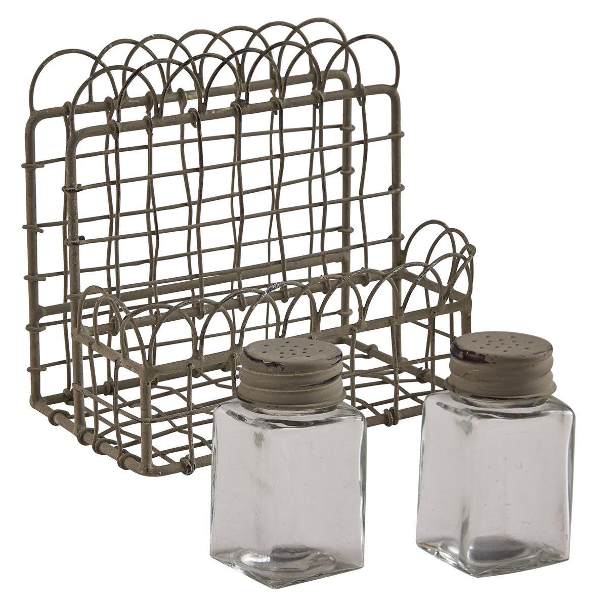 Zinc Wire Napkin and Salt & Pepper Caddy Park Designs - The Fox Decor