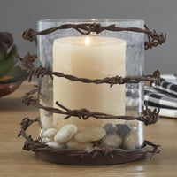 Barbed Wire Primitive Candle Holder - Pillar Park Designs - The Fox Decor
