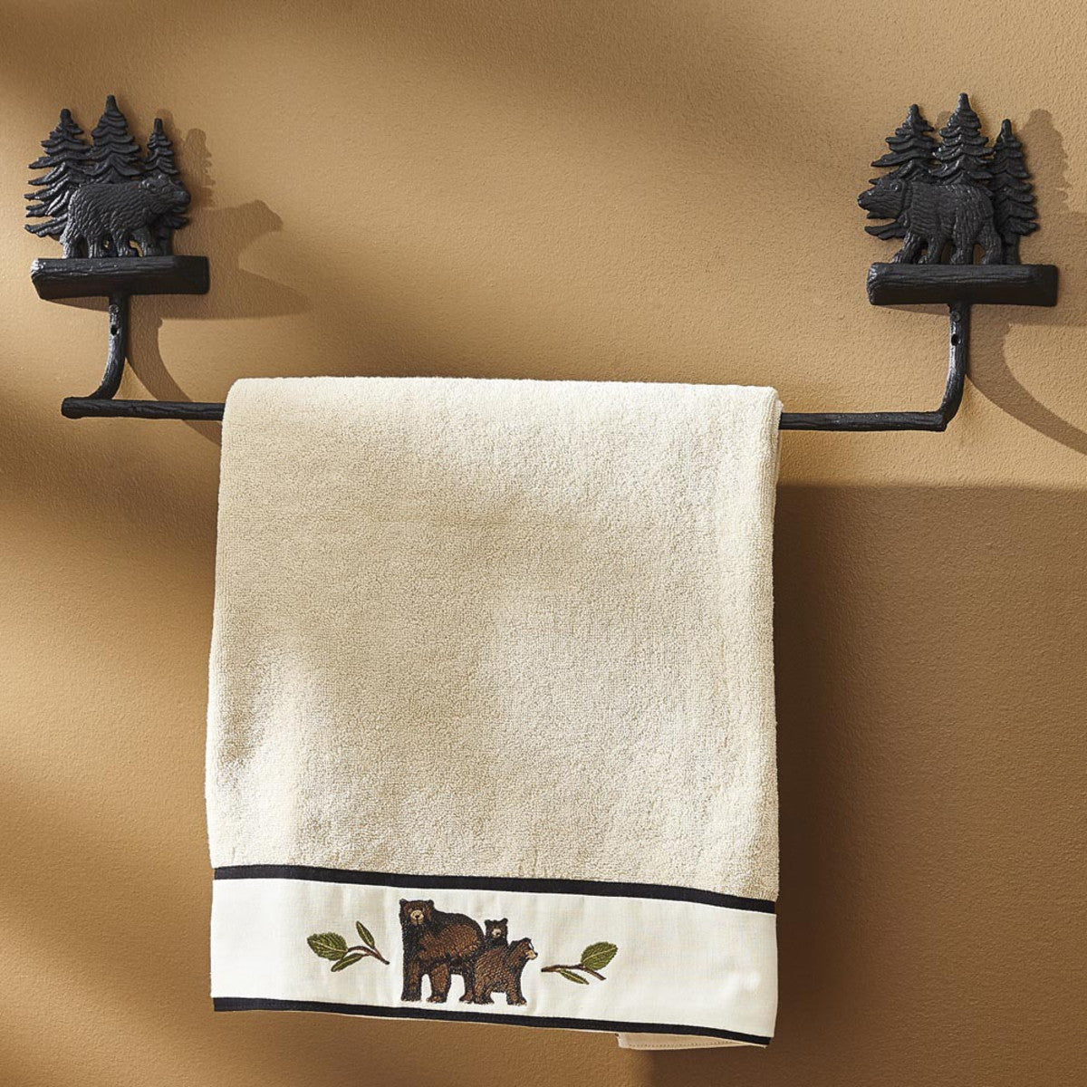 Cast Black Bear Towel Bar - 24" Park Designs