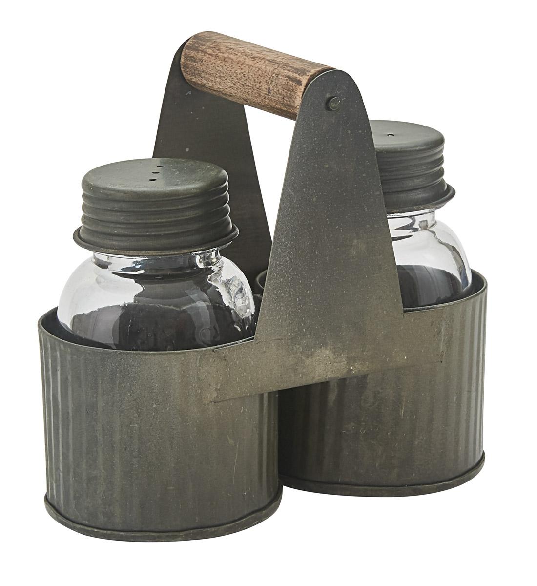 Norwood Caddy with Glass Salt & Pepper - The Fox Decor