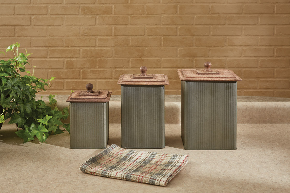 Norwood Canisters with Wood Lids - Set of 3 - Park Designs