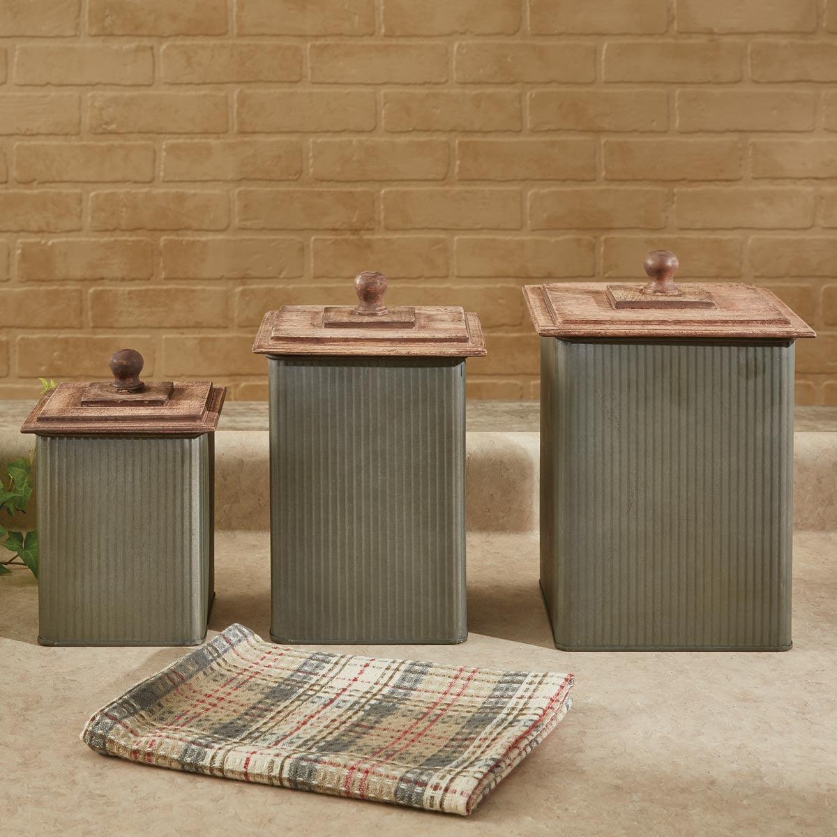 Norwood Canisters with Wood Lids - Set of 3 - Park Designs