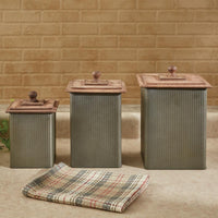 Thumbnail for Norwood Canisters with Wood Lids - Set of 3 - Park Designs