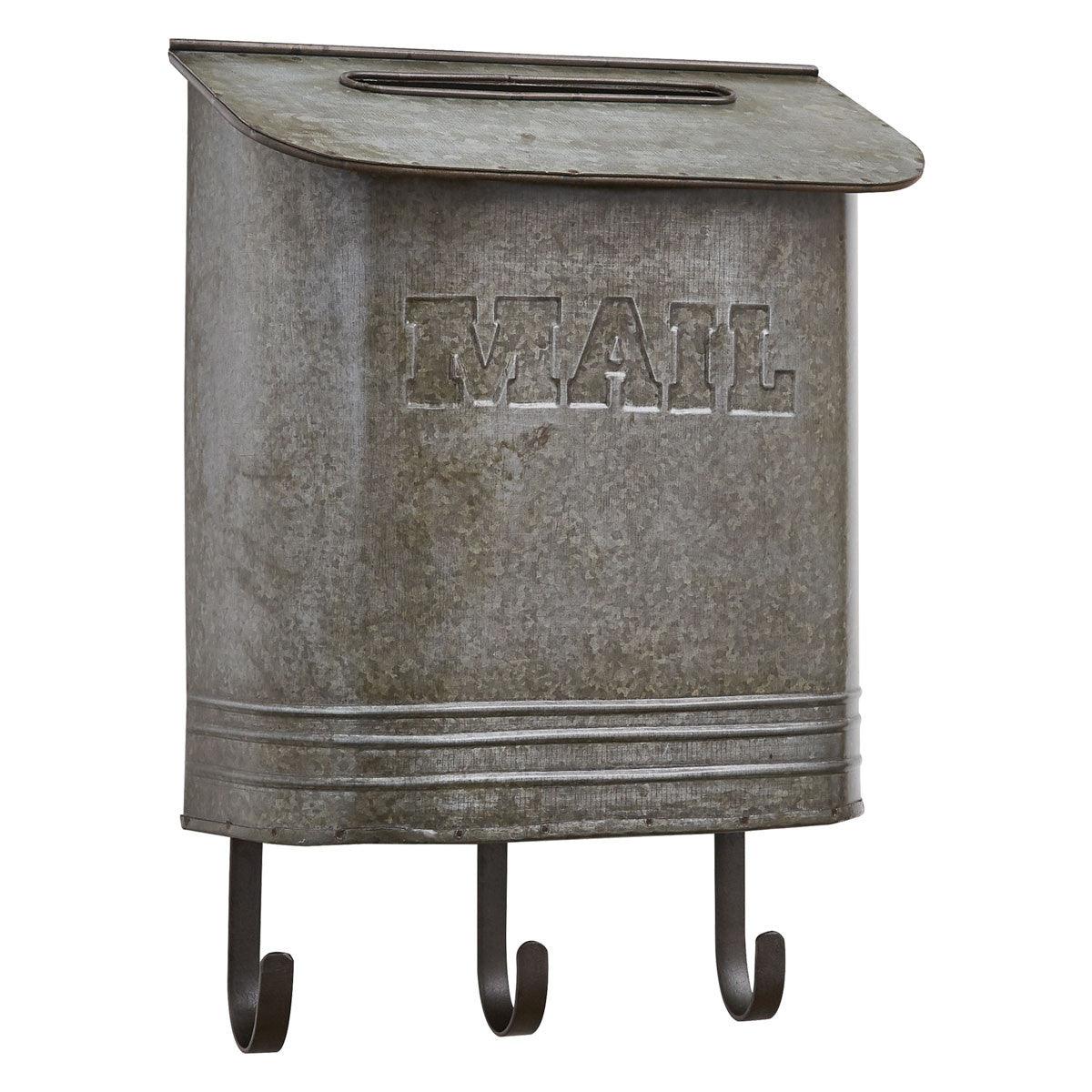 Galvanized Mailbox with Hooks - Park Designs - The Fox Decor