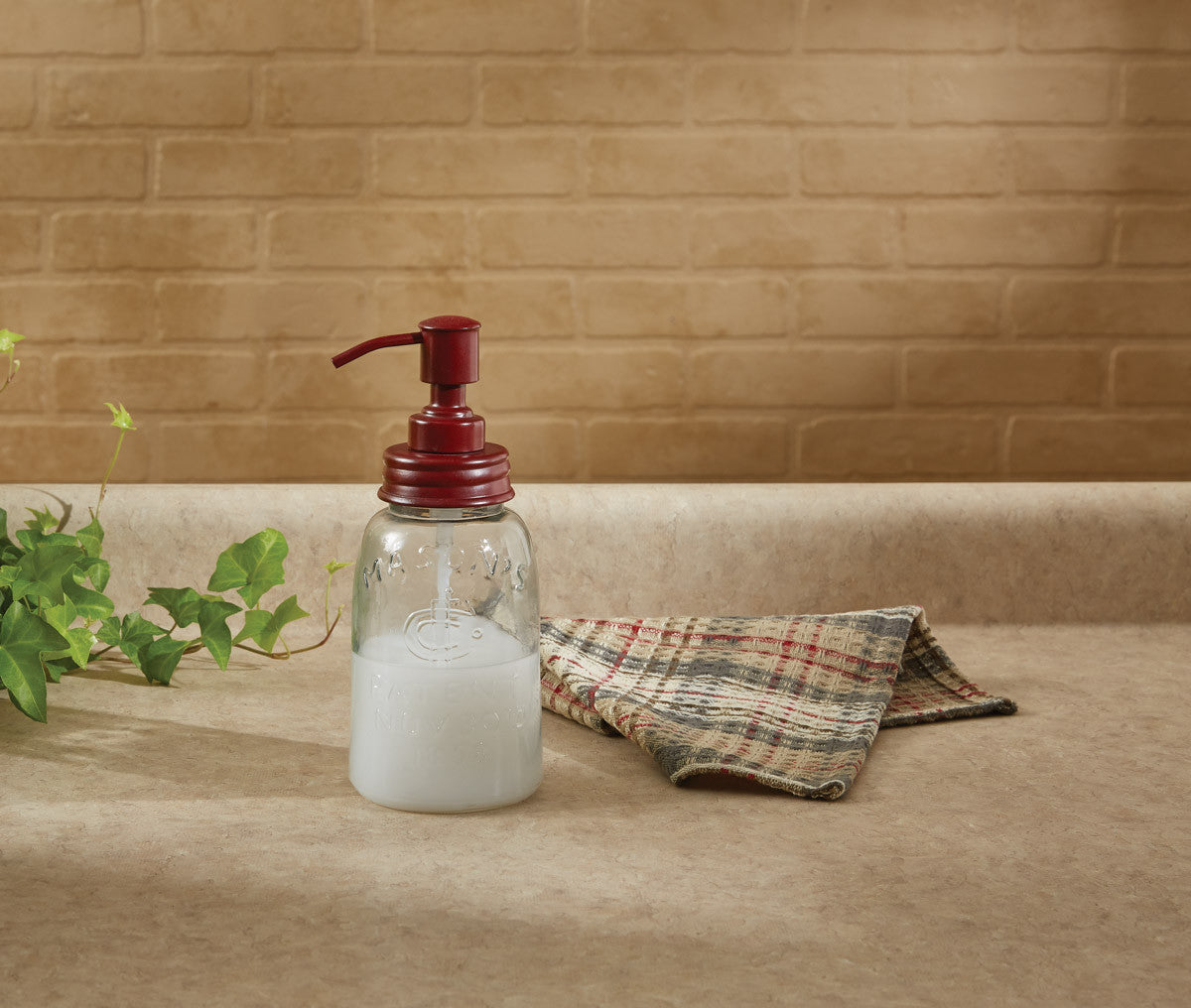 Mason Jar Soap Dispenser - Red  Park Designs