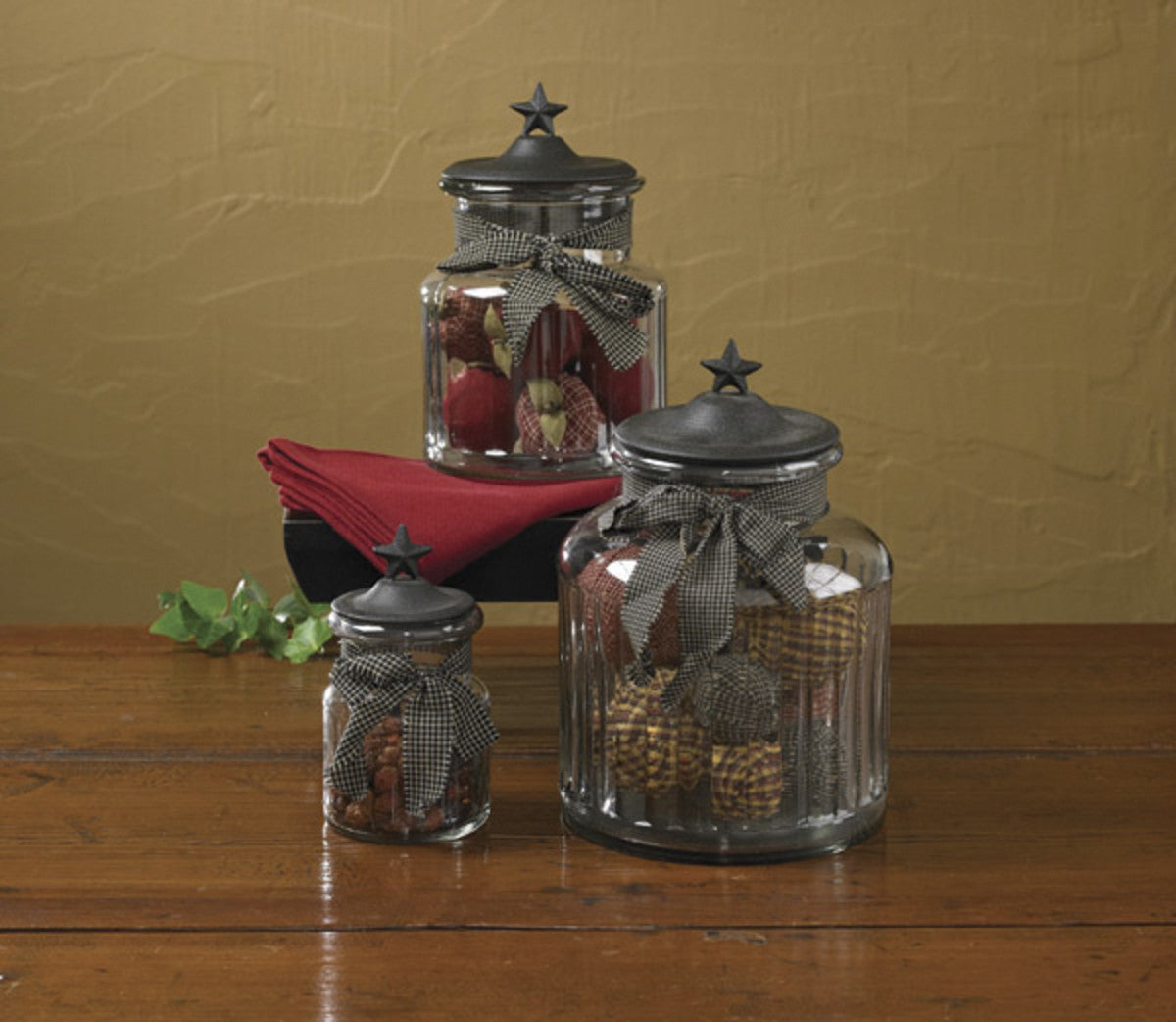 Black Star Glass Jars - 9"H Park Designs - The Fox Decor