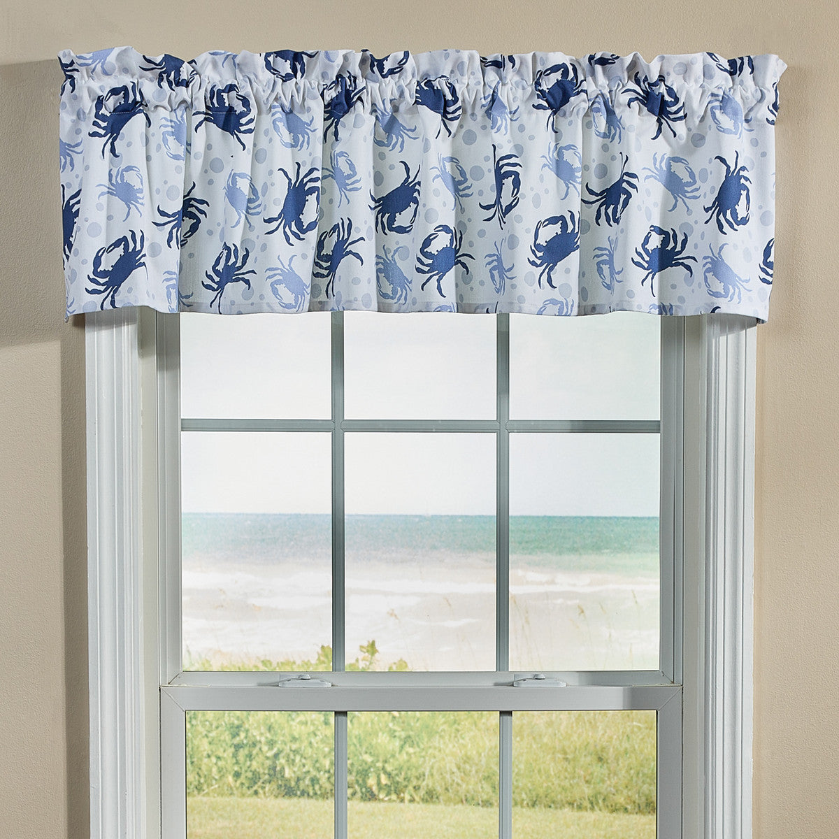 Blue Crab Valance 14" L - Set of 2 Park Designs - The Fox Decor