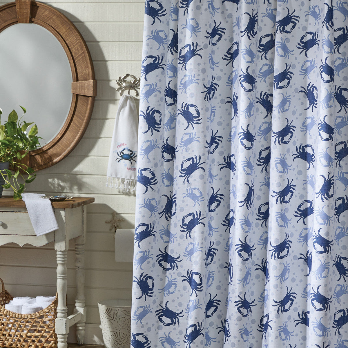 Blue Crab Shower Curtain 72" X 72" - Set of 2 Park Designs