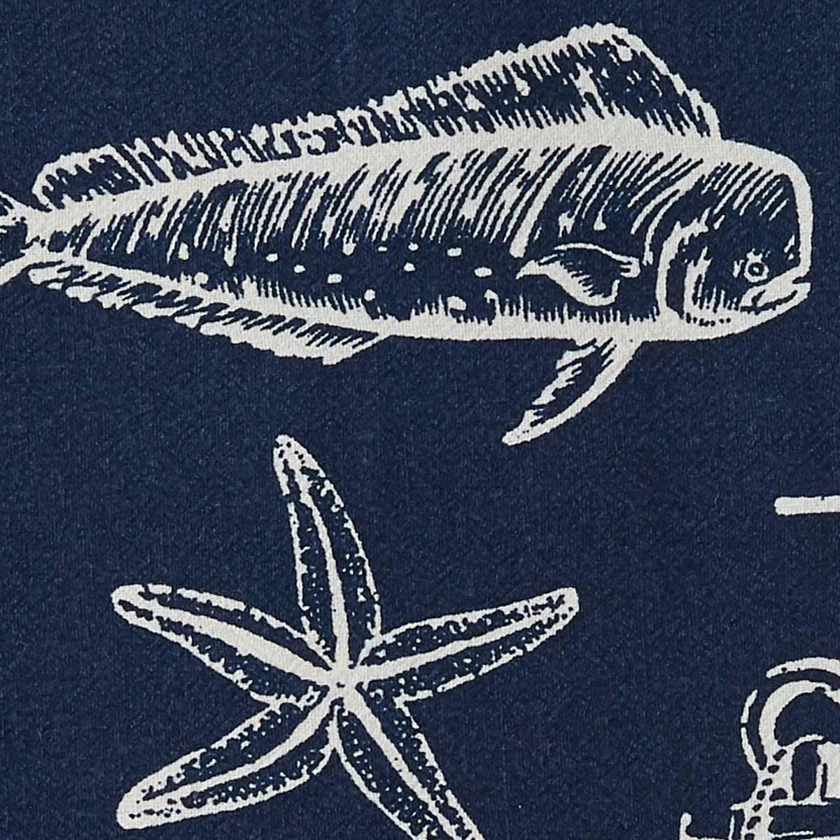 Captain's Quarters Dishtowel - Navy Set of 2 Park Designs - The Fox Decor