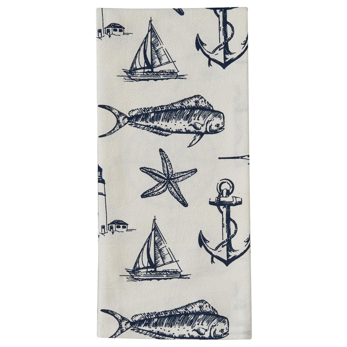 Captain's Quarters Dishtowel - Natural Set of 2 Park Designs - The Fox Decor