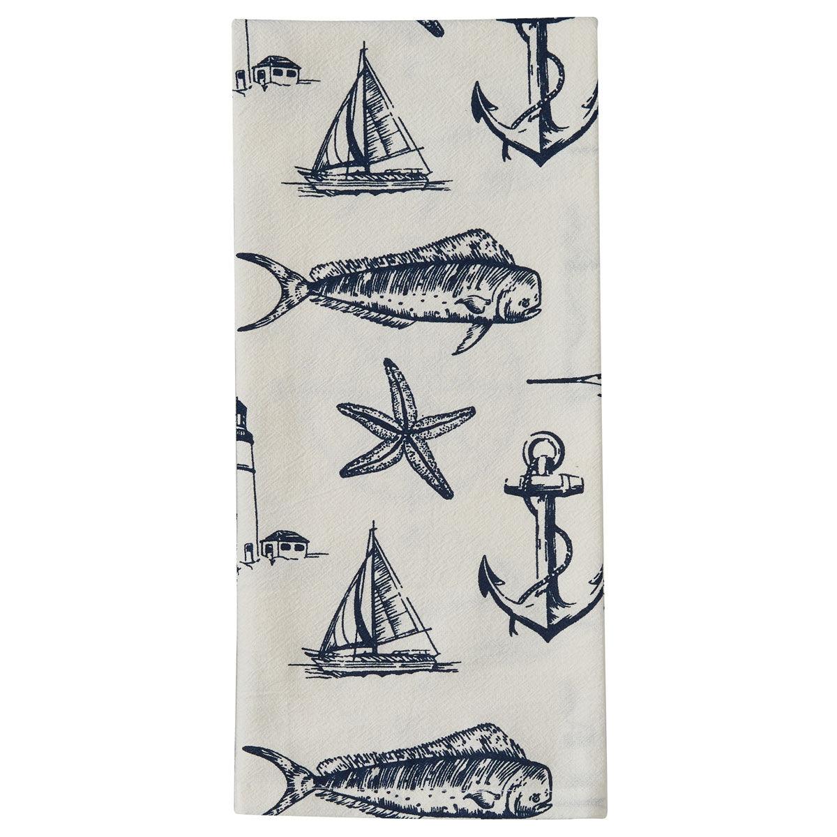 Captain's Quarters Dishtowel - Natural Set of 2 Park Designs