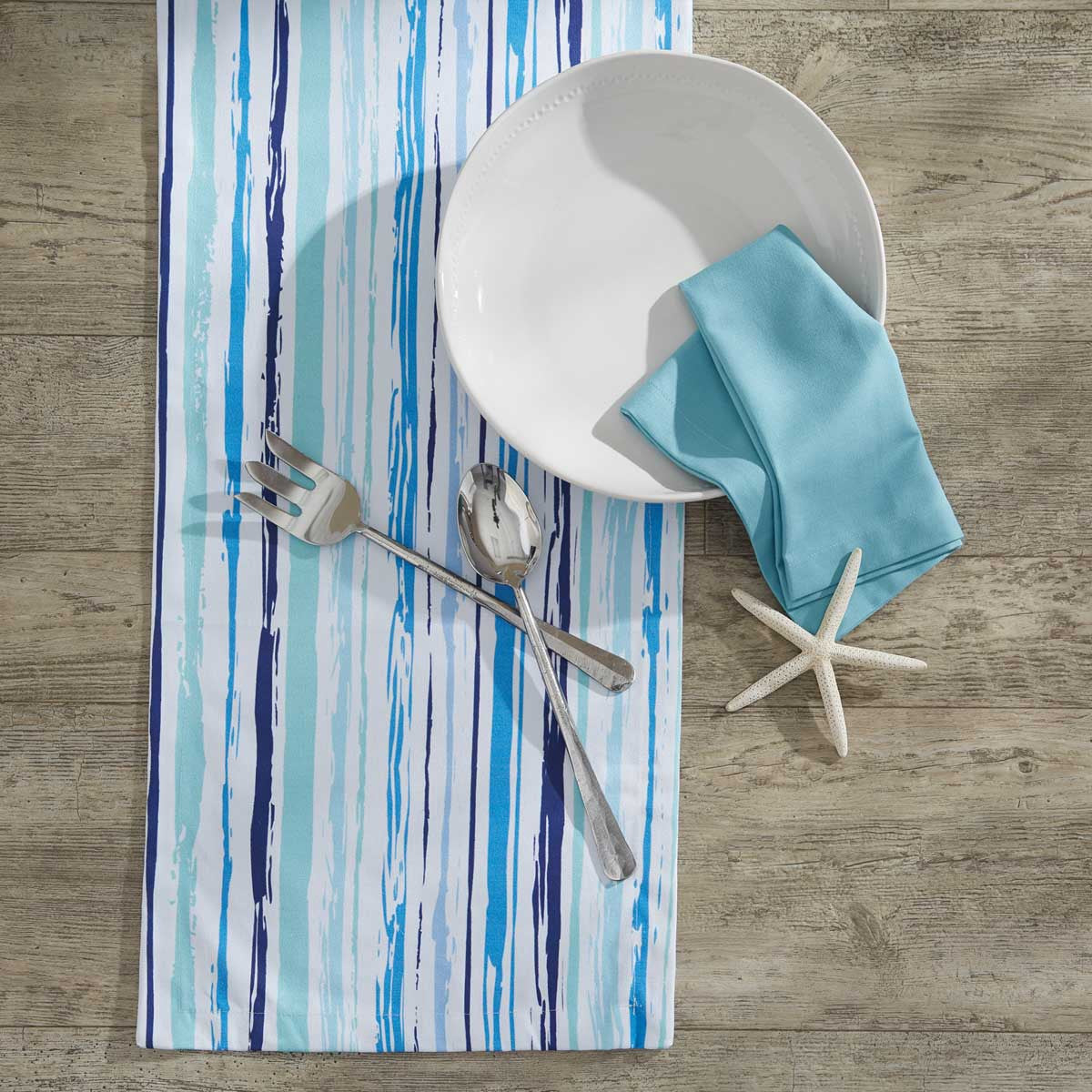 Below The Sea Table Runner Stripe 72"L Park Designs - The Fox Decor