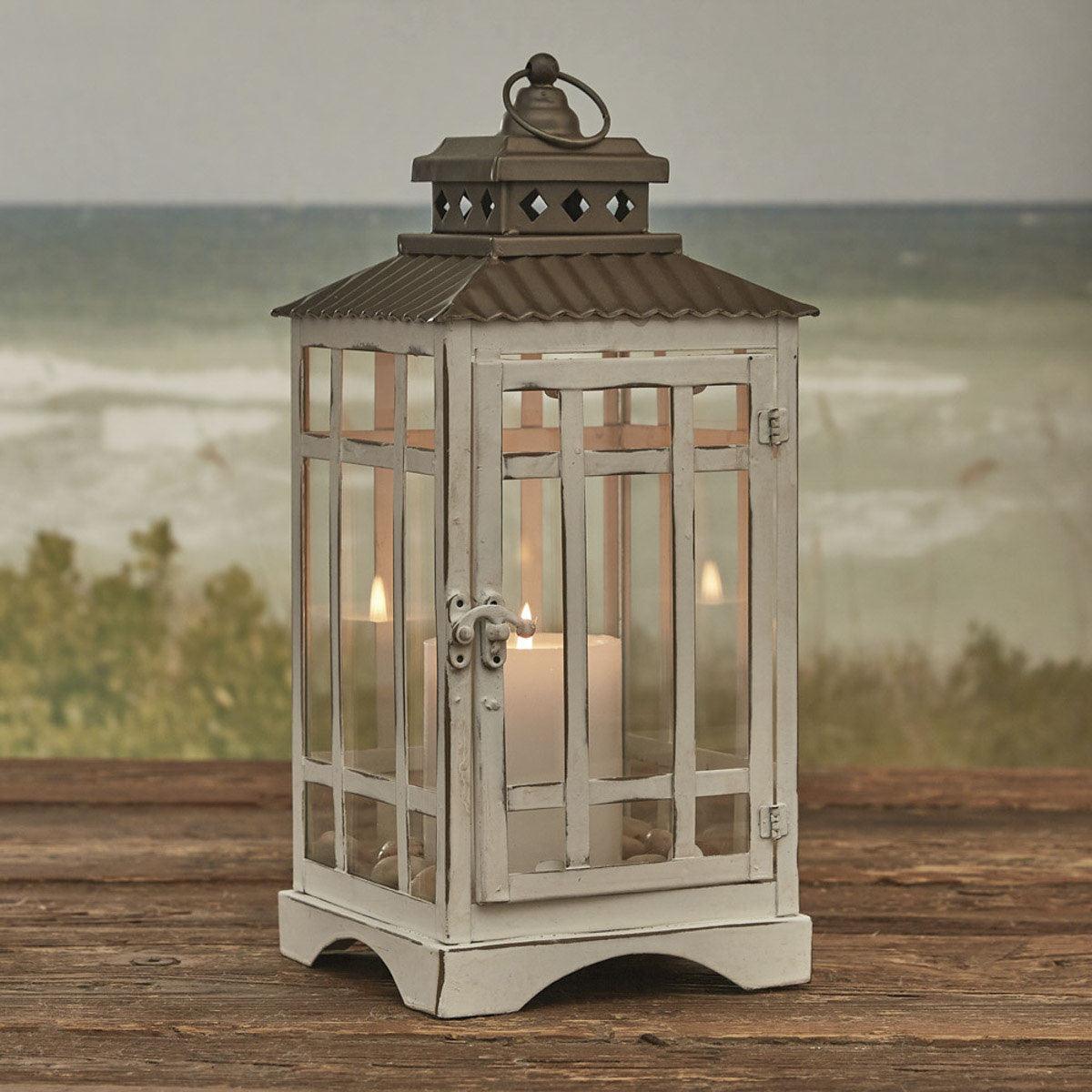 White Lantern - Large 14x6 - Park Designs - The Fox Decor