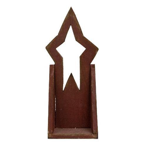 Rustic Wood Primitive Star Cutout Sconce Shelf 2 Asstd - The Fox Decor