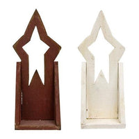 Thumbnail for Rustic Wood Primitive Star Cutout Sconce Shelf 2 Asstd - The Fox Decor