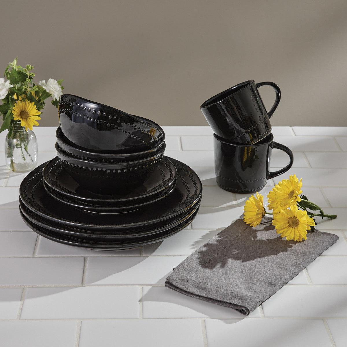 Peyton Salad Plate - Black Set of 8 Park Designs - The Fox Decor