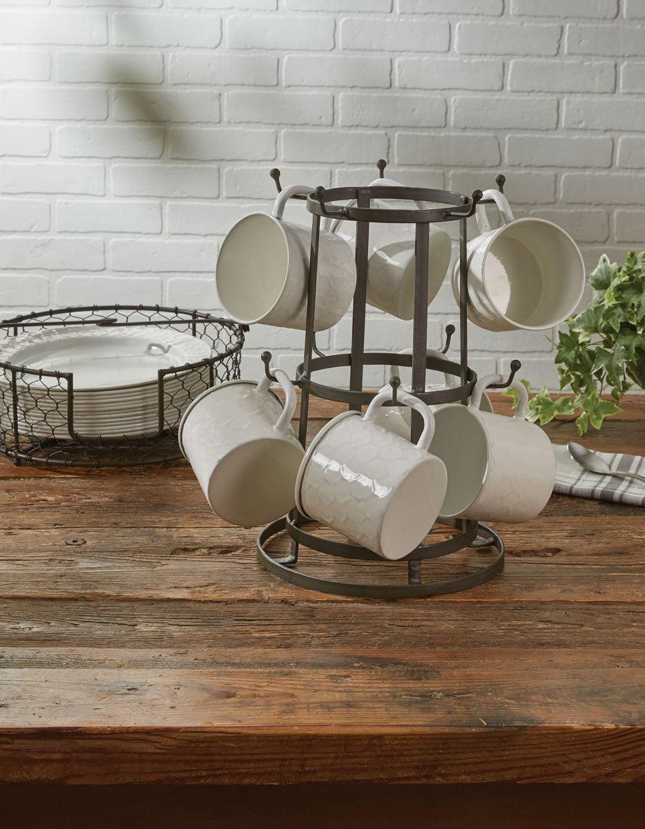 Mug Rack Design 10 Mug Metal Mug Rack - Park Designs – The Fox Decor