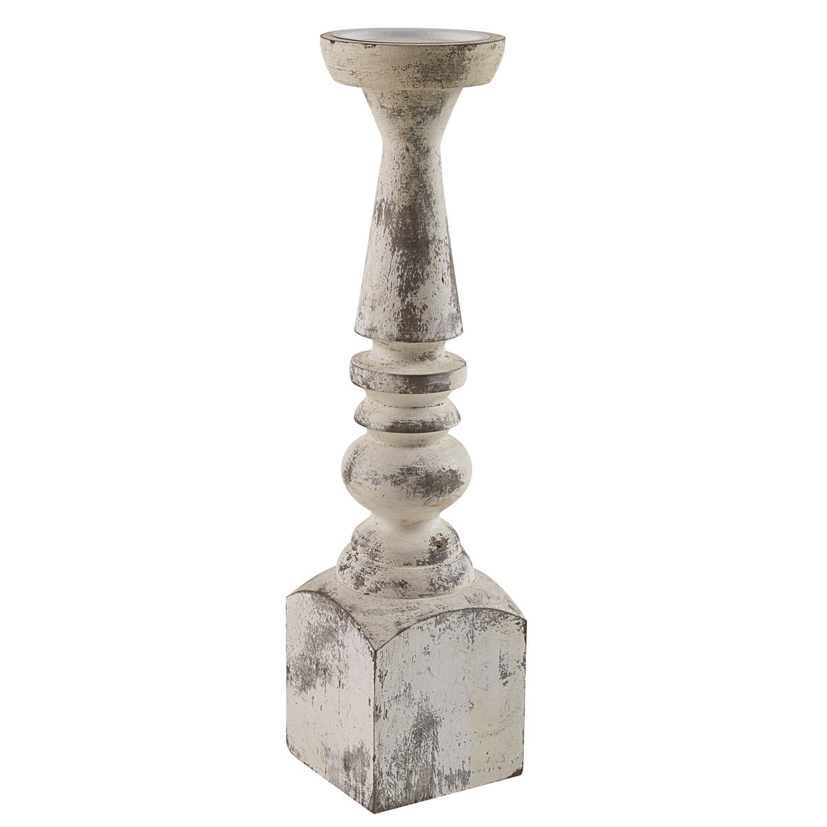 Brighton Wood Candle Holder - Whitewashed 18" Park Designs - The Fox Decor