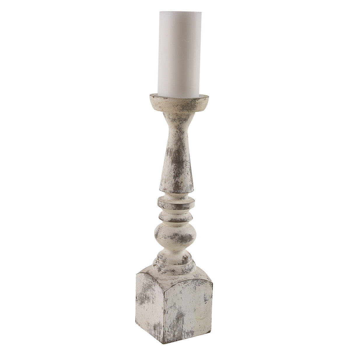Brighton Wood Candle Holder - Whitewashed 18" Park Designs - The Fox Decor