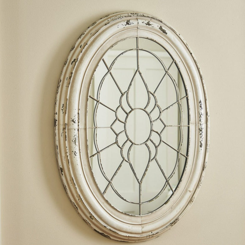 Metal Window Frame Mirror in Aged Cream Park Designs