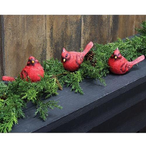 Resin Sparkle Cardinal Figure 3 Asstd - The Fox Decor