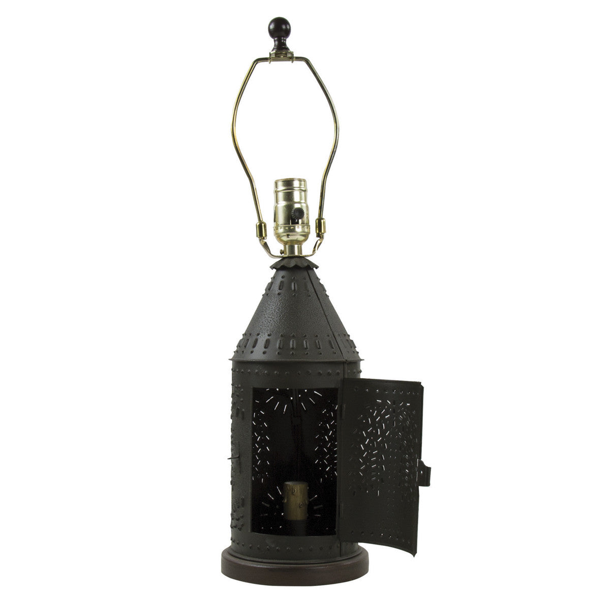 Willow Punched Revere Lamp 19" - Black Park Designs