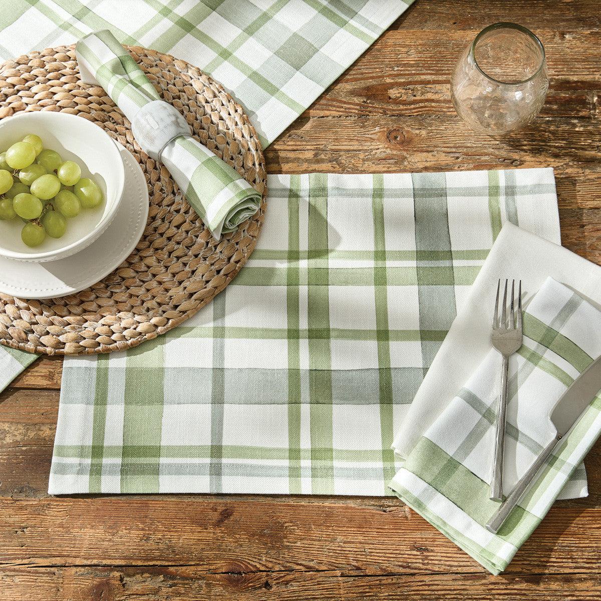 Greenlee Printed Plaid Napkins  - Set Of 12  Park Designs