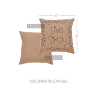 Pip Vinestar Live Simply Pillow 6x6 - The Fox Decor