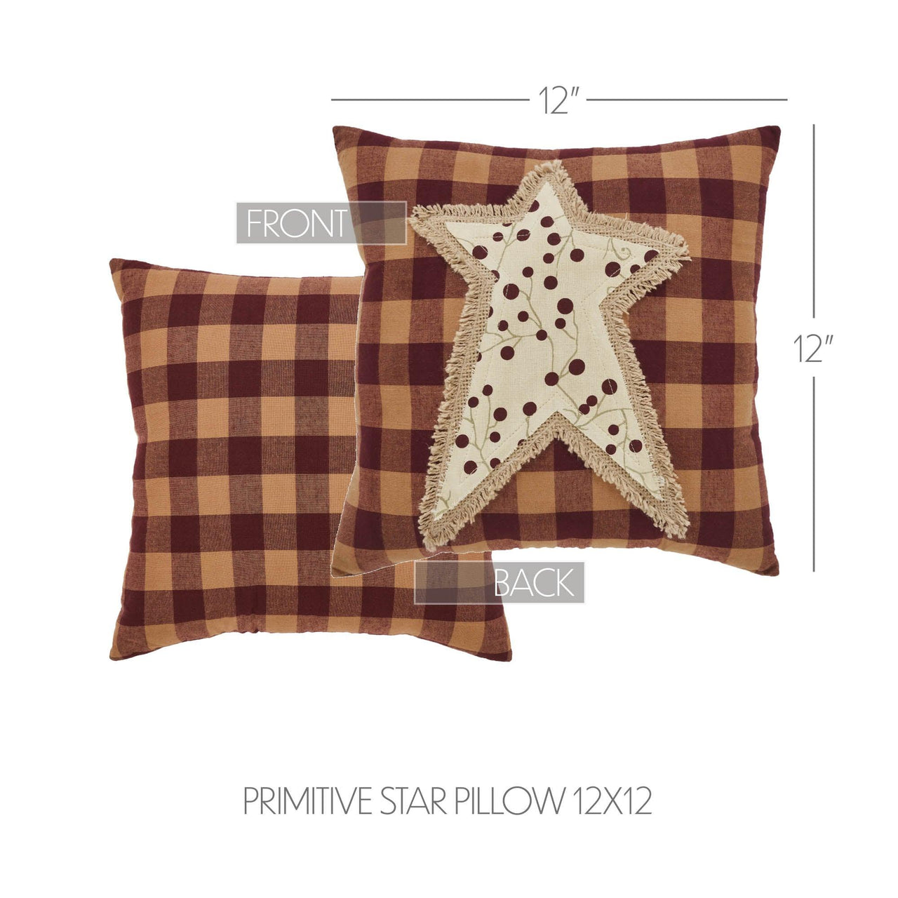Pip Vinestar Primitive Star Pillow 12x12 - The Fox Decor