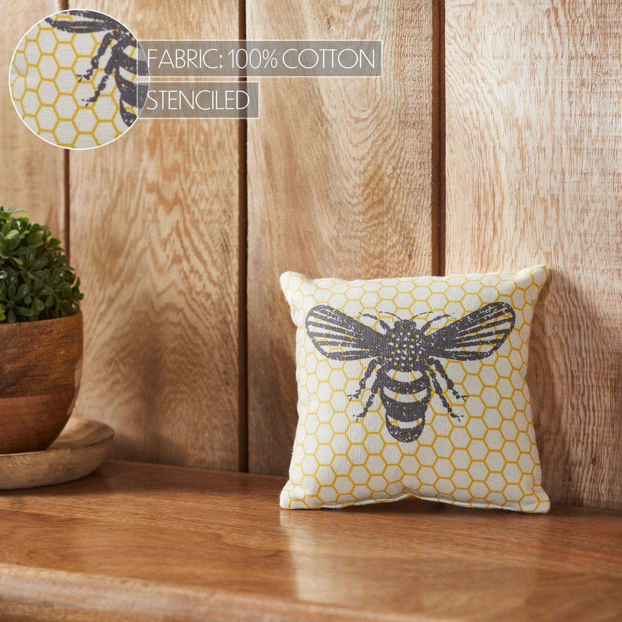 Buzzy Bees Bee Pillow 6x6 - The Fox Decor