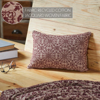 Custom House Burgundy Tan Jacquard Pillow 9.5x14 - The Fox Decor