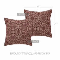 Thumbnail for Custom House Burgundy Tan Jacquard Pillow 9x9 - The Fox Decor