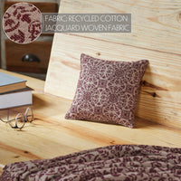 Thumbnail for Custom House Burgundy Tan Jacquard Pillow 9x9 - The Fox Decor