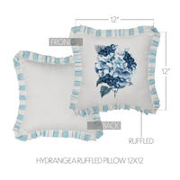 Finders Keepers Hydrangea Ruffled Pillow 12x12 - The Fox Decor