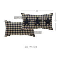 Black Check Star Pillow 7x13 - The Fox Decor