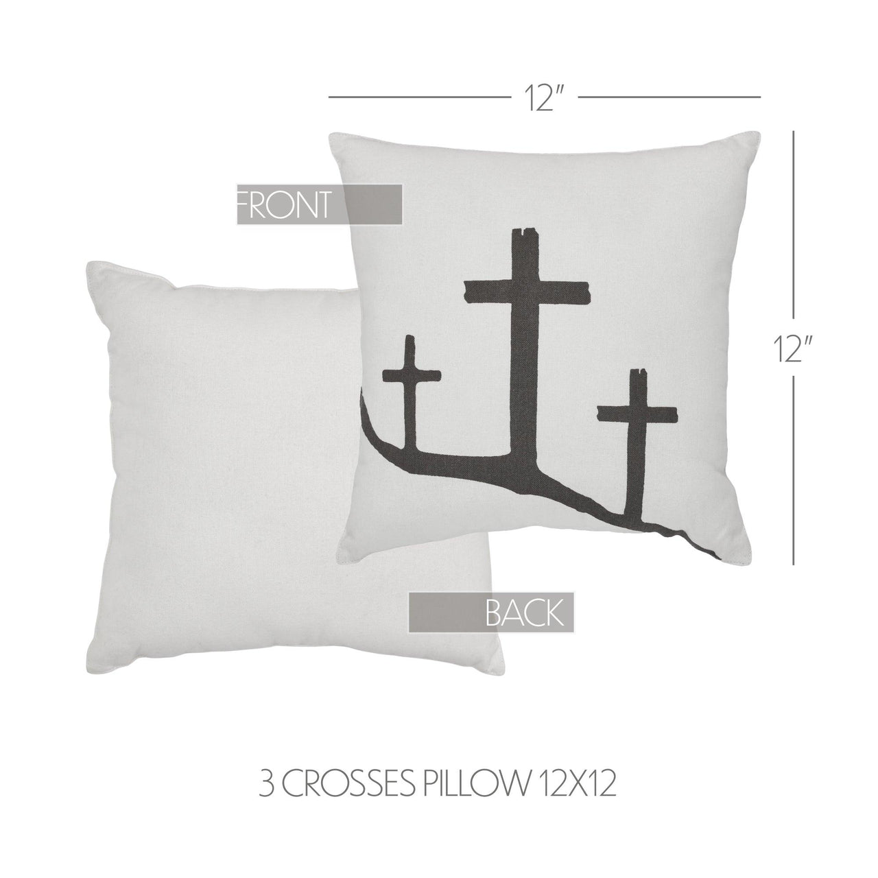 Risen 3 Crosses Pillow 12x12 - The Fox Decor
