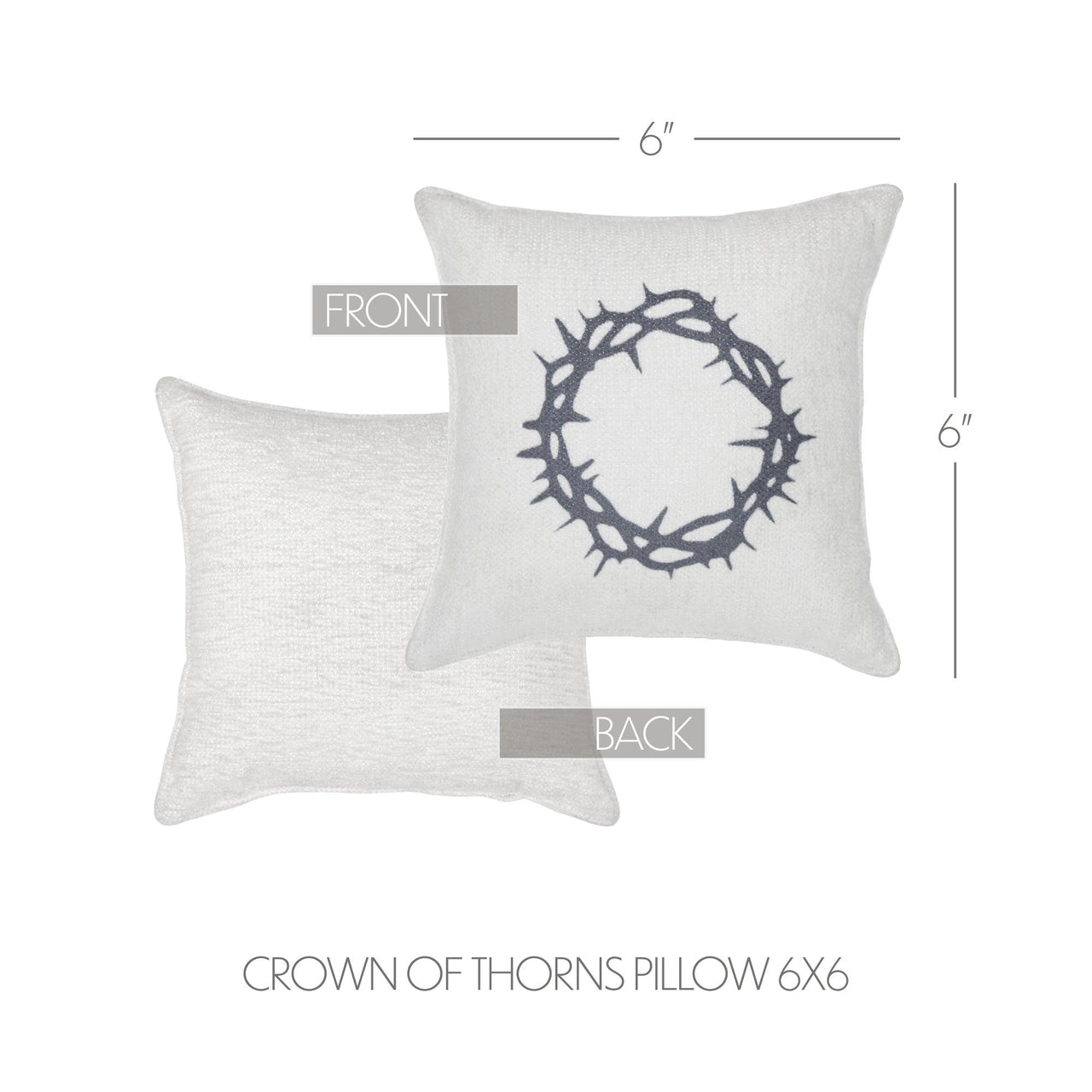 Risen Crown of Thorns Pillow 6x6 - The Fox Decor