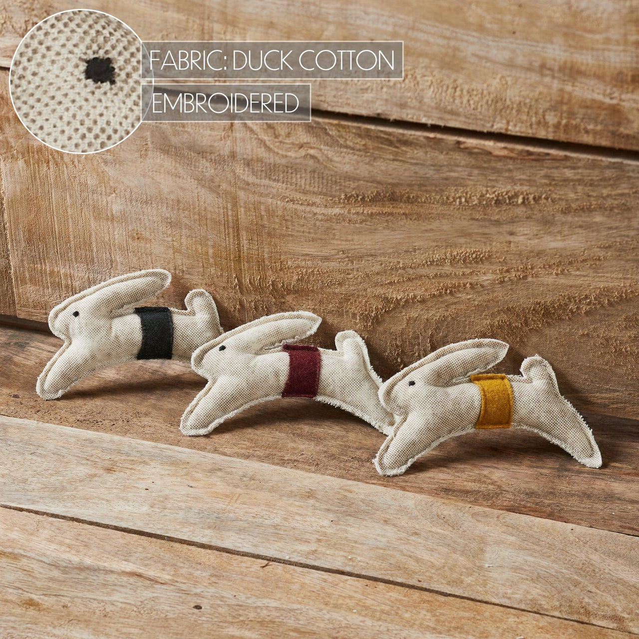 Spring In Bloom Primitive Leaping Bunny Bowl Filler Set of 3 3.6x5.5 - The Fox Decor