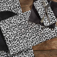 Thumbnail for Safari Leopard Printed Napkin - Black  Set of 4  Park Designs