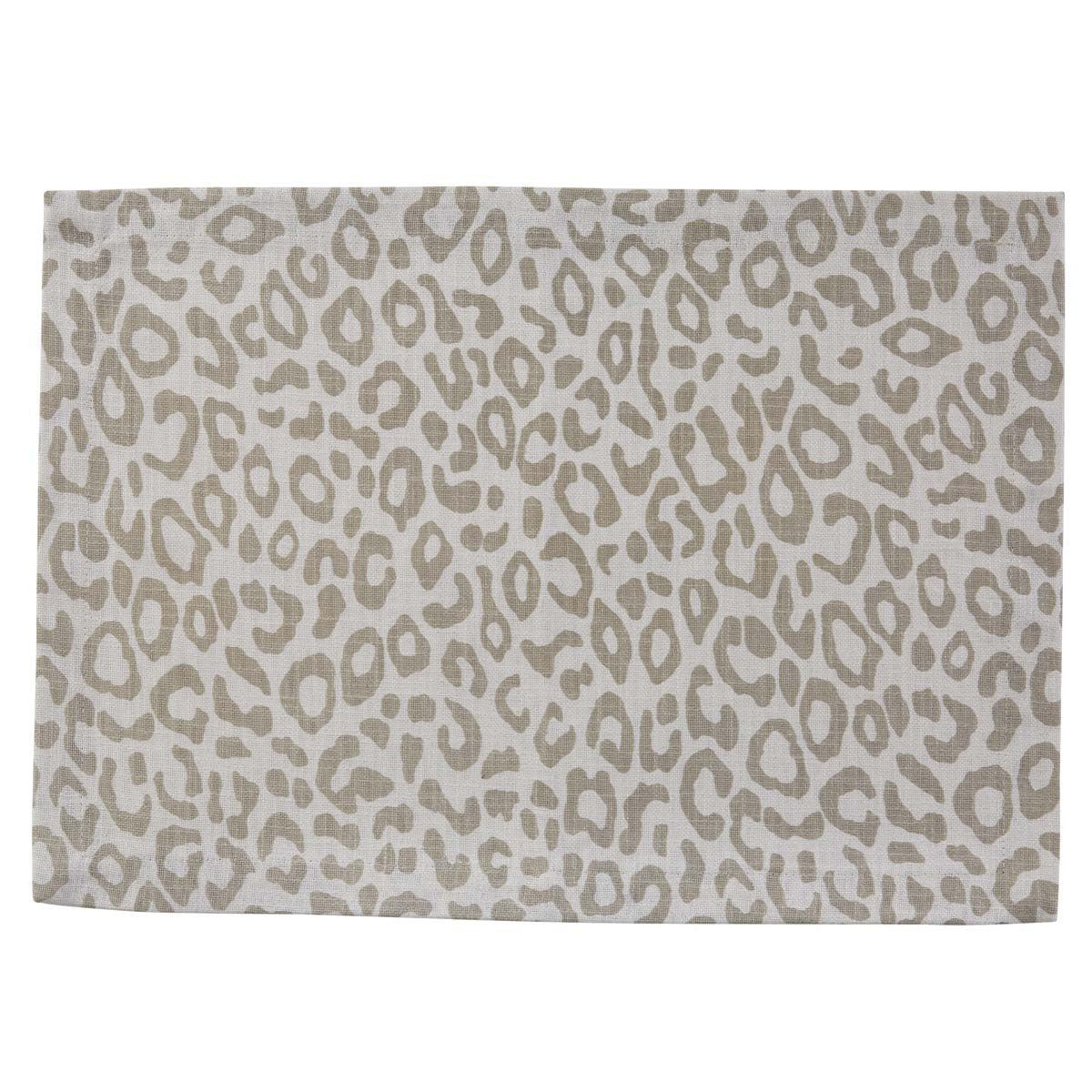 Safari Leopard Printed Placemat - Natural Set of 4 Park Designs - The Fox Decor