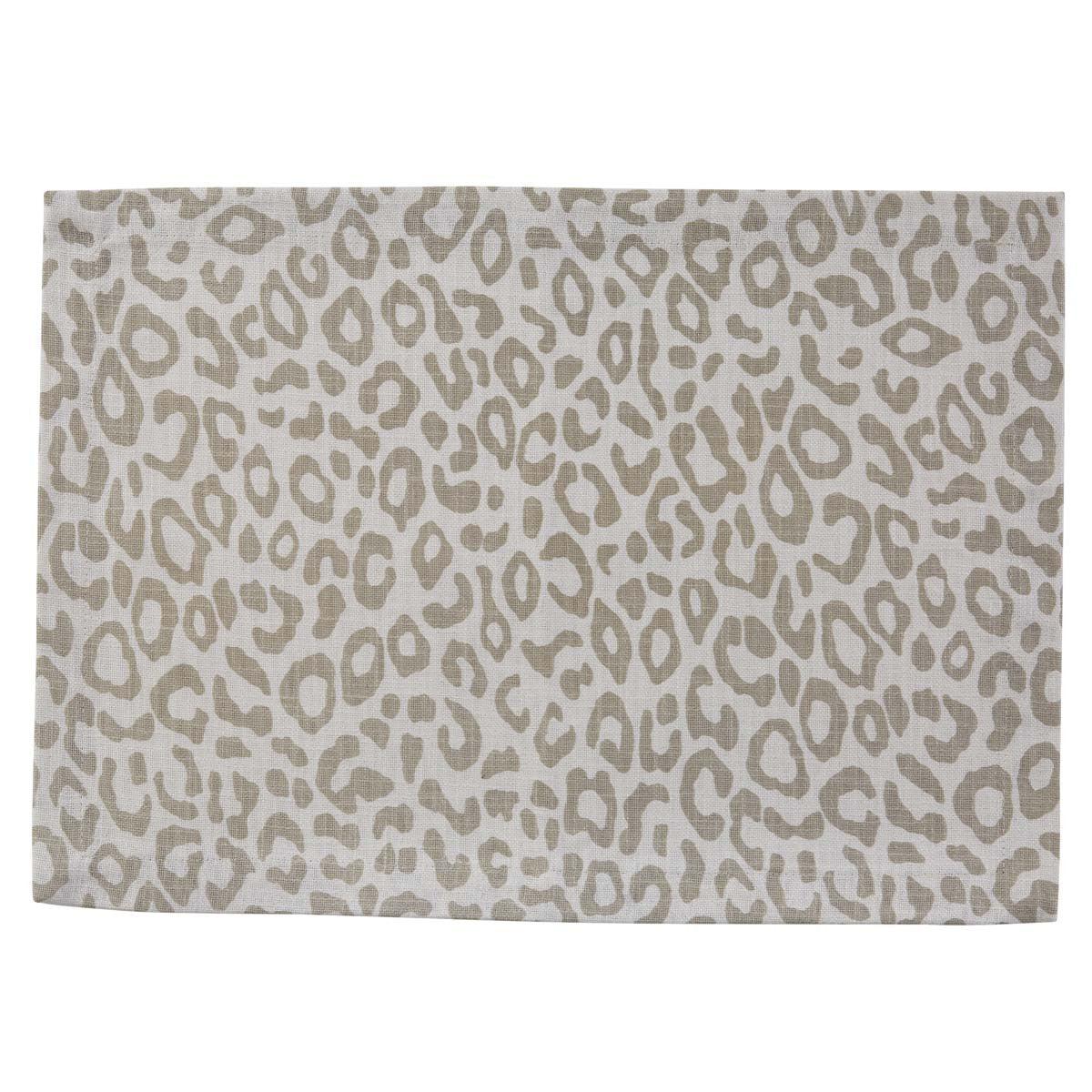 Safari Leopard Printed Placemat - Natural Set of 4  Park Designs