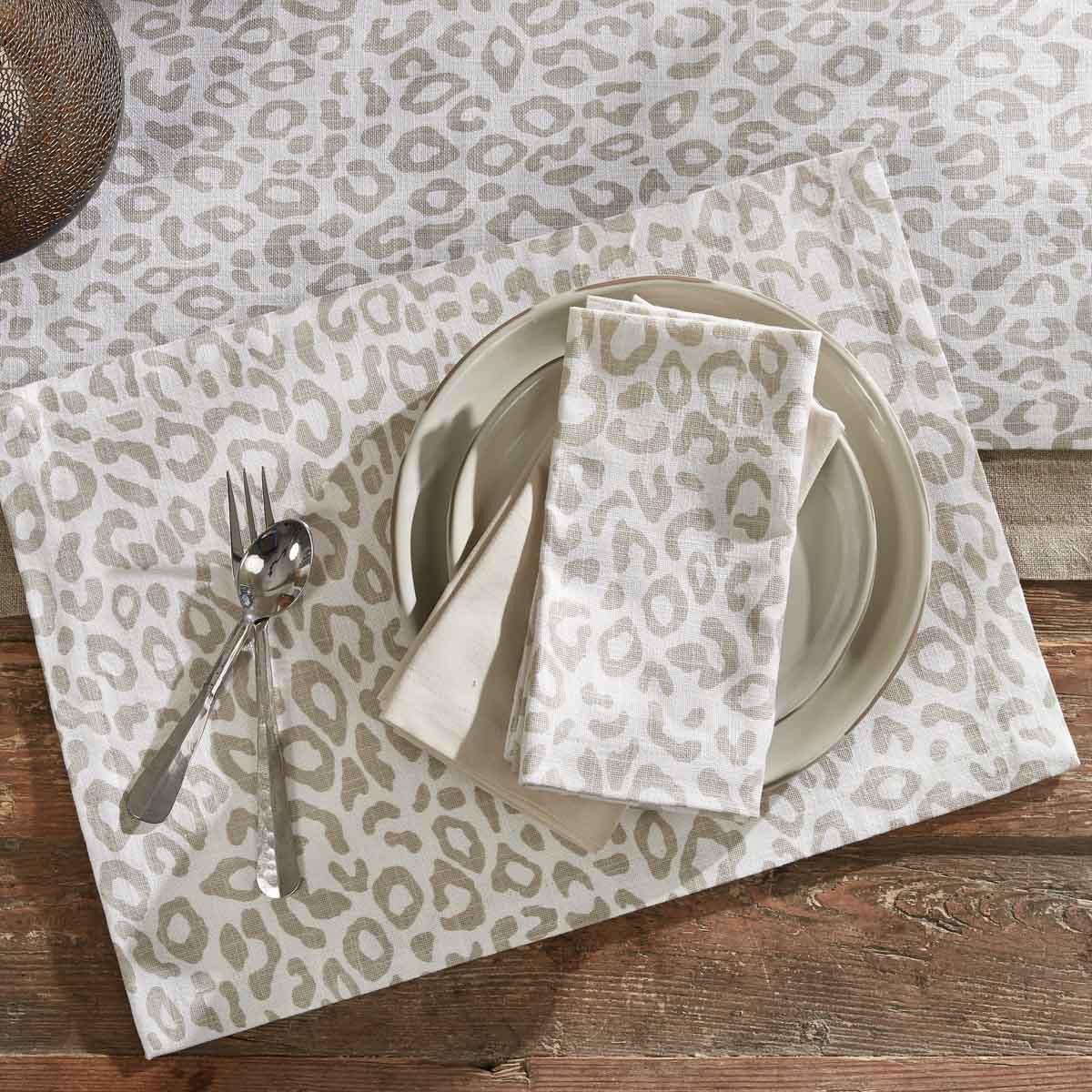 Safari Leopard Printed Placemat - Natural Set of 4  Park Designs