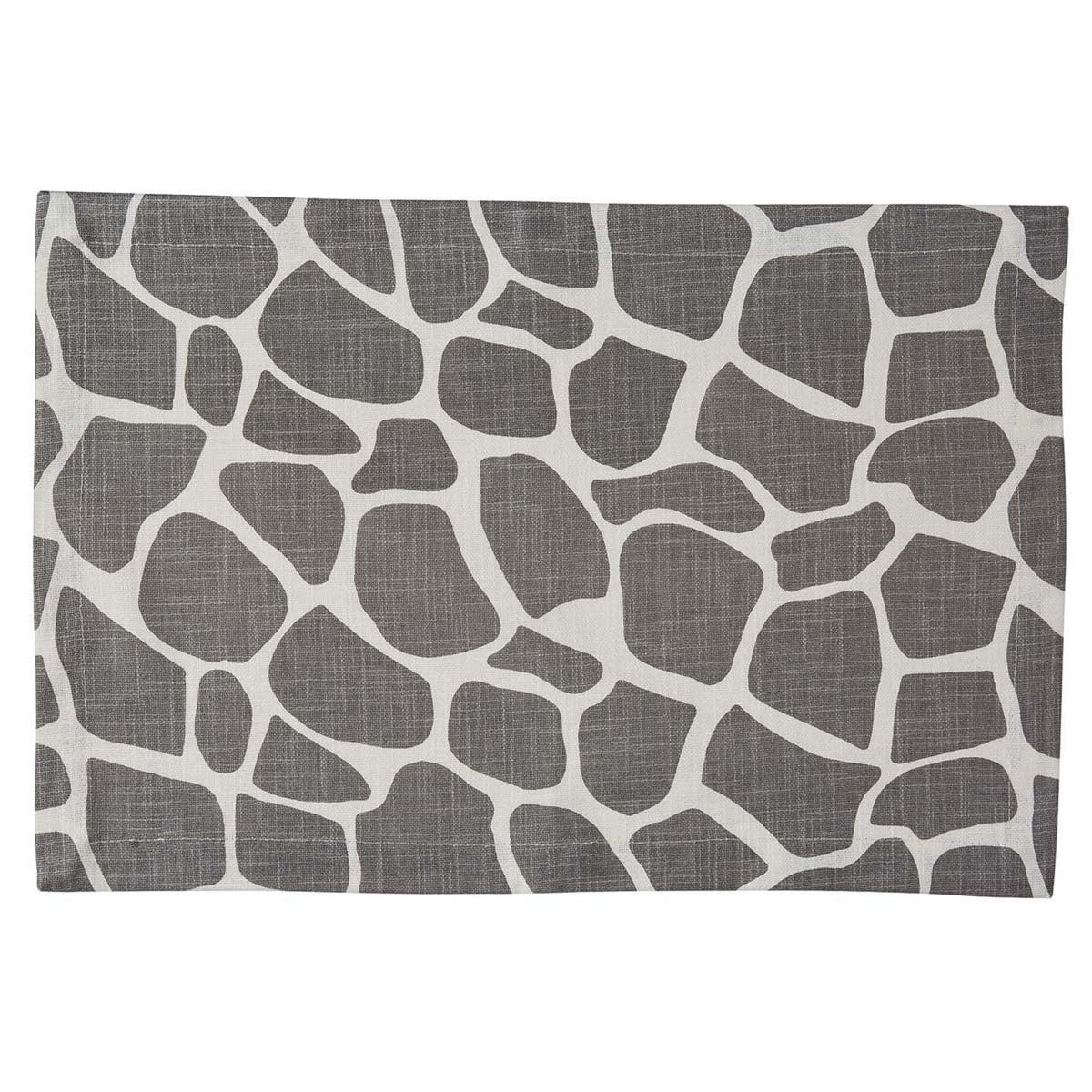 Giraffe Printed Placemat - Gray Set of 4 Park Designs - The Fox Decor