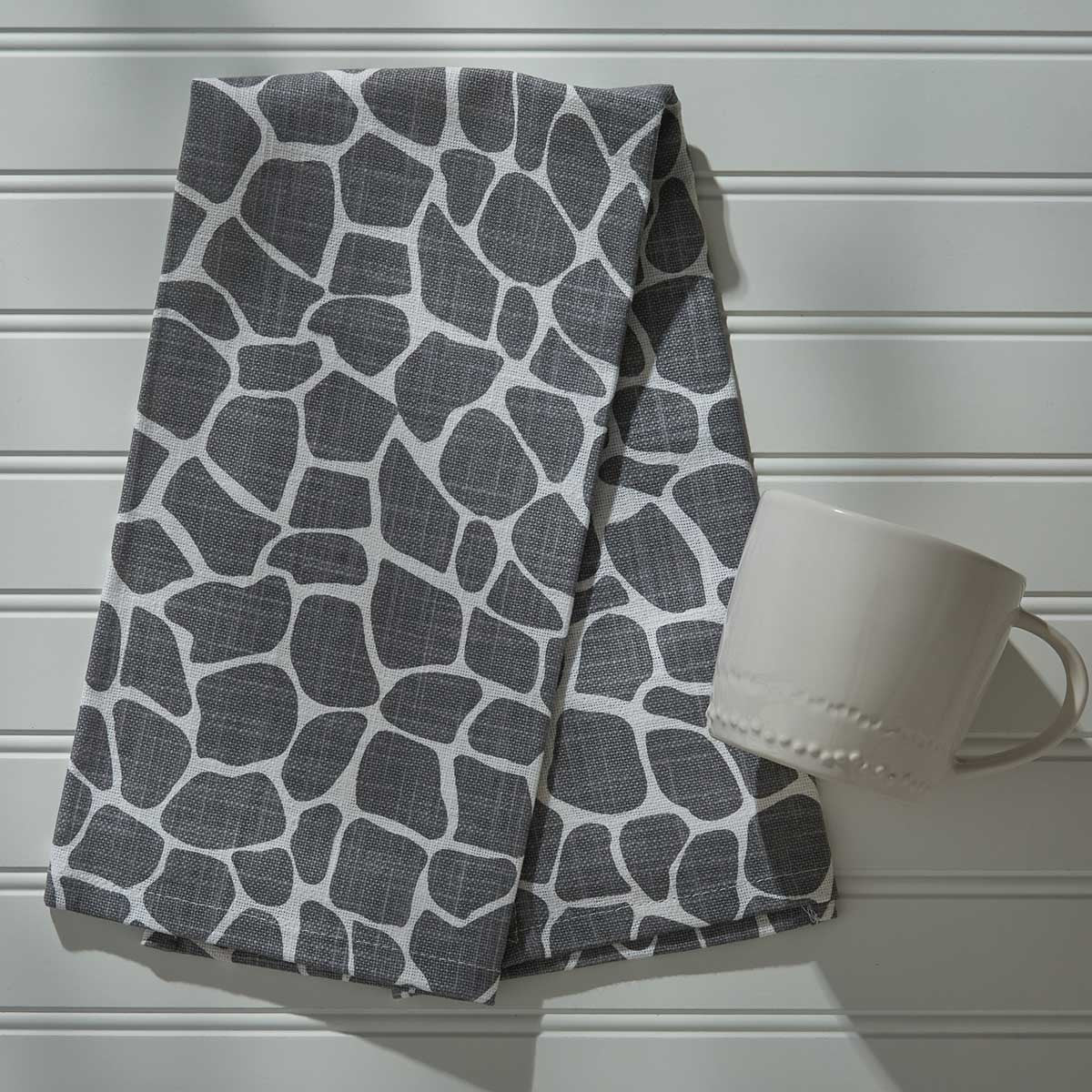 Giraffe Printed Towel - Gray Set of 2  Park Designs