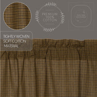 Thumbnail for Tea Cabin Green Plaid Short Panel Curtain Set of 2 63x36