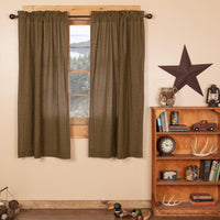 Tea Cabin Green Plaid Short Panel Curtain Set of 2 63x36 - The Fox Decor