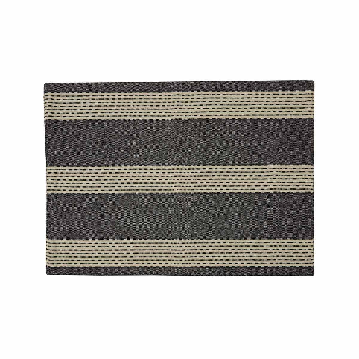 Graphite Stripe Placemats Set of 6 Park Designs - The Fox Decor